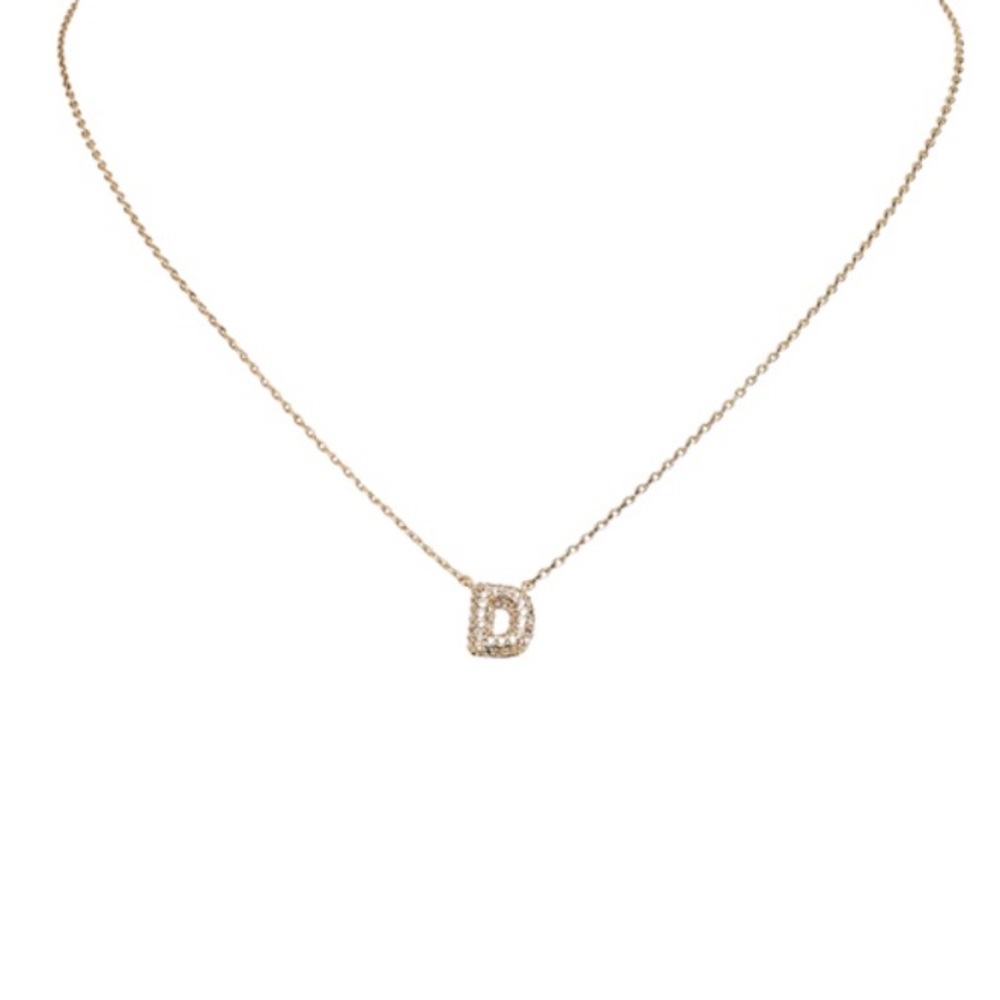 Gold Plated Initial 'D' Pendant Necklace